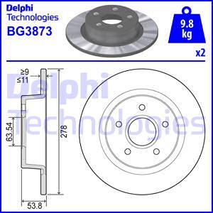 Delphi BG3873 - Bremžu diski autodraugiem.lv