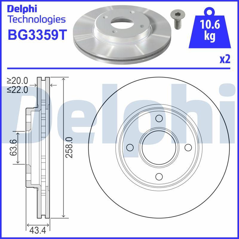 Delphi BG3359T - Bremžu diski autodraugiem.lv