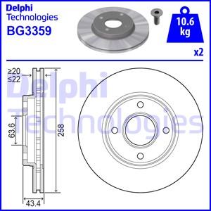 Delphi BG3359 - Bremžu diski autodraugiem.lv