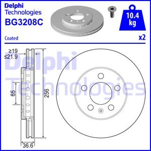 Delphi BG3208-C - Bremžu diski autodraugiem.lv