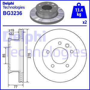 Delphi BG3236 - Bremžu diski autodraugiem.lv