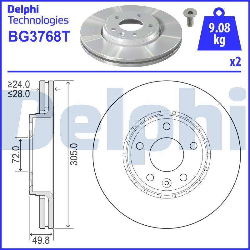 Delphi BG3768T - Bremžu diski autodraugiem.lv