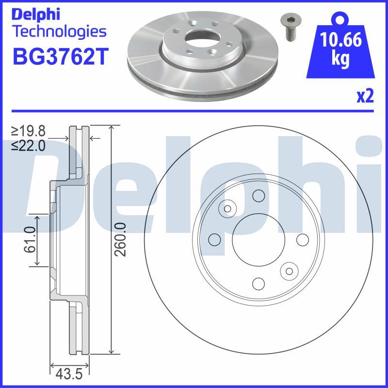 Delphi BG3762T - Bremžu diski autodraugiem.lv