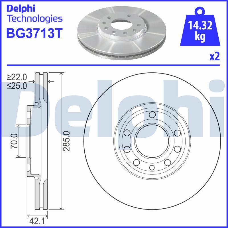 Delphi BG3713T - Bremžu diski autodraugiem.lv