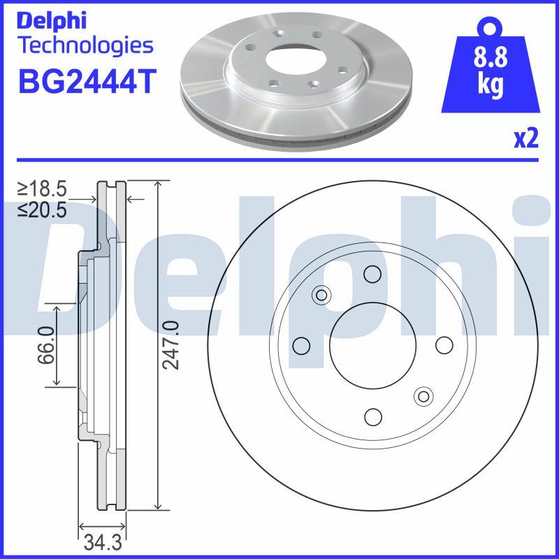 Delphi BG2444T - Bremžu diski autodraugiem.lv