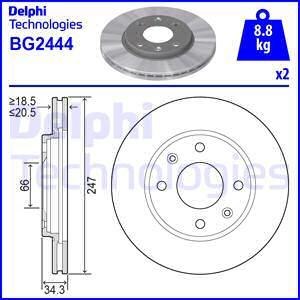 Delphi BG2444 - Bremžu diski autodraugiem.lv