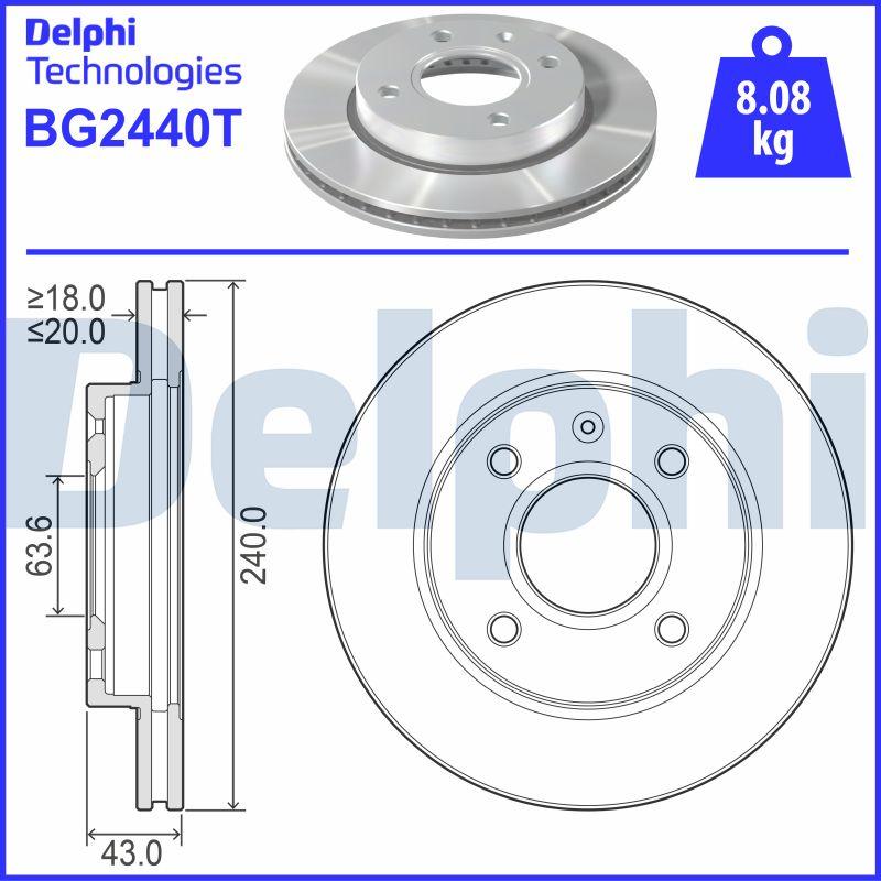 Delphi BG2440T - Bremžu diski autodraugiem.lv