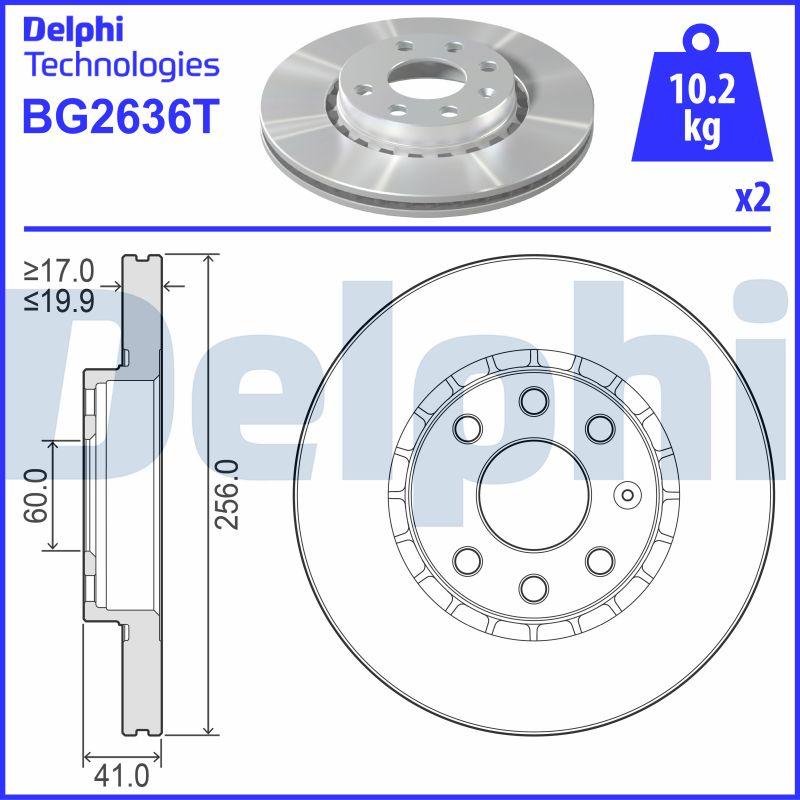 Delphi BG2636T - Bremžu diski autodraugiem.lv
