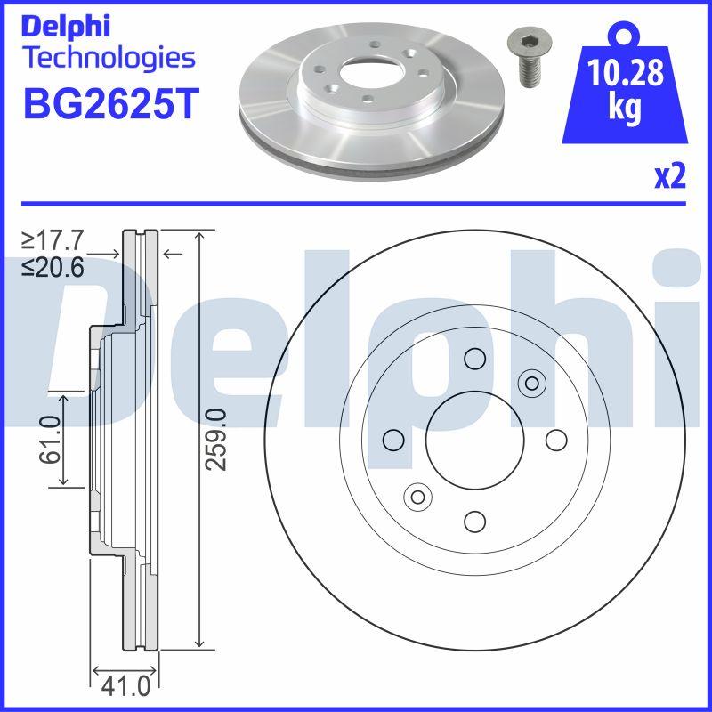 Delphi BG2625T - Bremžu diski autodraugiem.lv