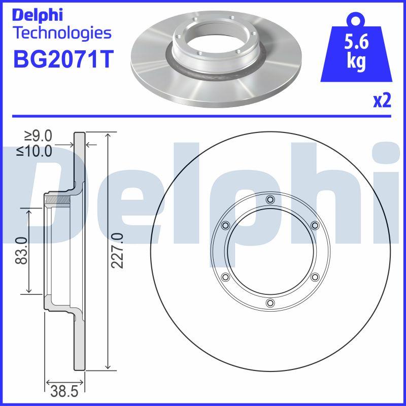 Delphi BG2071T - Bremžu diski autodraugiem.lv