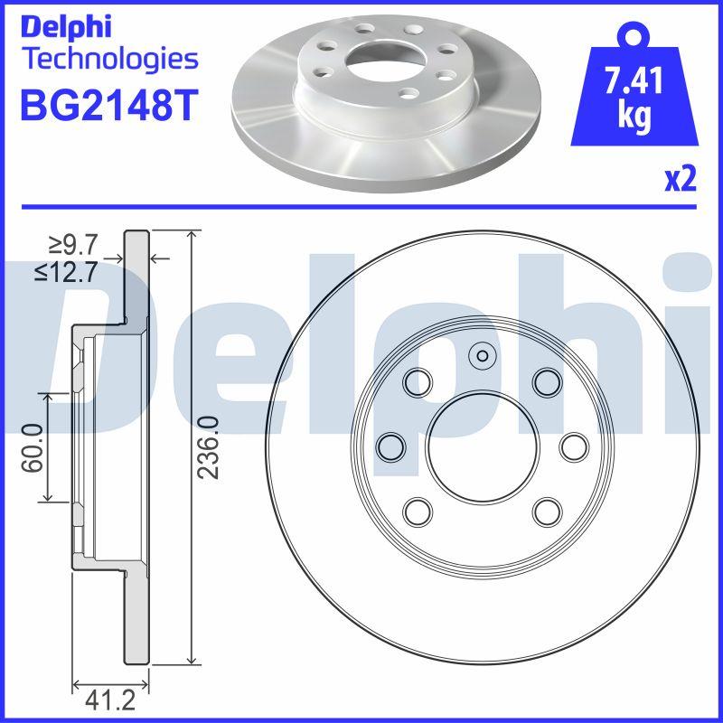 Delphi BG2148T - Bremžu diski autodraugiem.lv