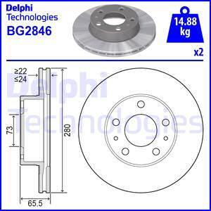 Delphi BG2846 - Bremžu diski autodraugiem.lv