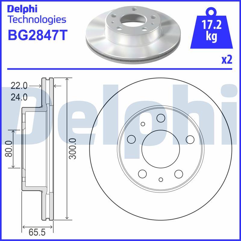 Delphi BG2847T - Bremžu diski autodraugiem.lv