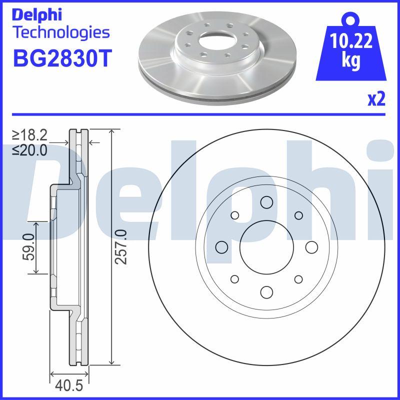 Delphi BG2830T - Bremžu diski autodraugiem.lv