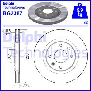 Delphi BG2387 - Bremžu diski autodraugiem.lv