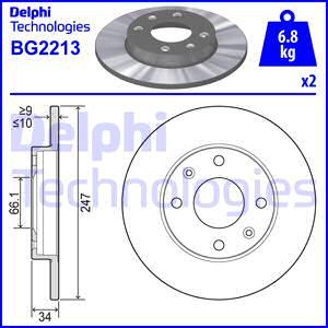 Delphi BG2213 - Bremžu diski autodraugiem.lv