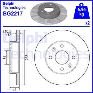 Delphi BG2217 - Bremžu diski autodraugiem.lv