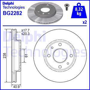 Delphi BG2282 - Bremžu diski autodraugiem.lv