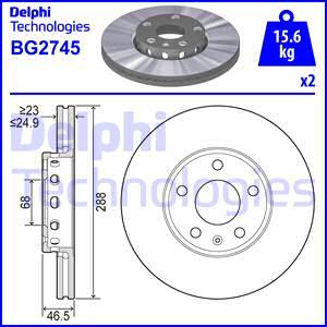 Delphi BG2745 - Bremžu diski autodraugiem.lv