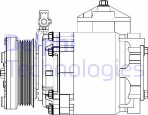 Delphi CS20525 - Kompresors, Gaisa kond. sistēma autodraugiem.lv