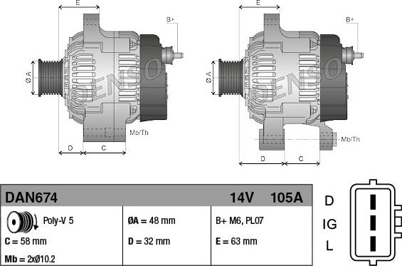 Denso DAN674 - Ģenerators autodraugiem.lv