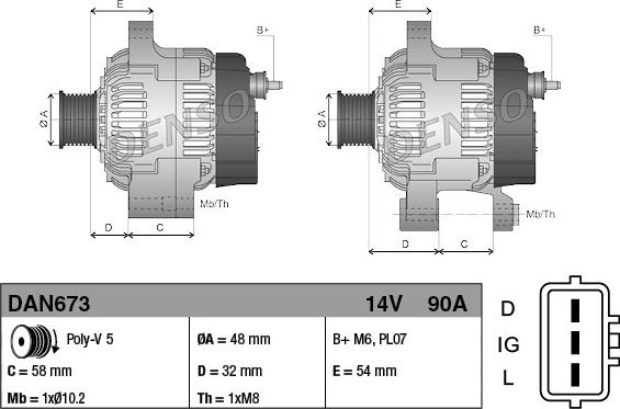 Denso DAN673 - Ģenerators autodraugiem.lv