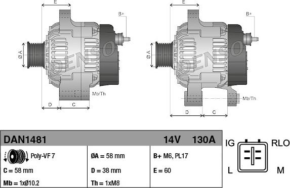 Denso DAN1481 - Ģenerators autodraugiem.lv