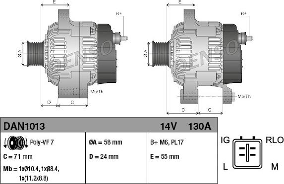 Denso DAN1013 - Ģenerators autodraugiem.lv