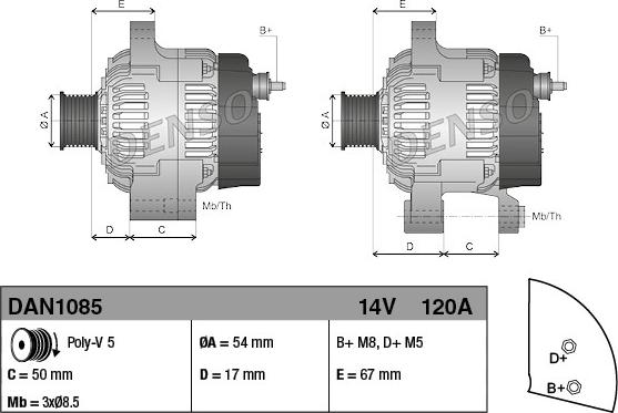 Denso DAN1085 - Ģenerators autodraugiem.lv