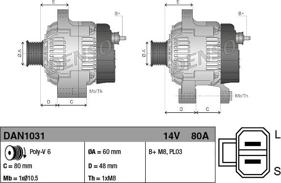 Denso DAN1031 - Ģenerators autodraugiem.lv