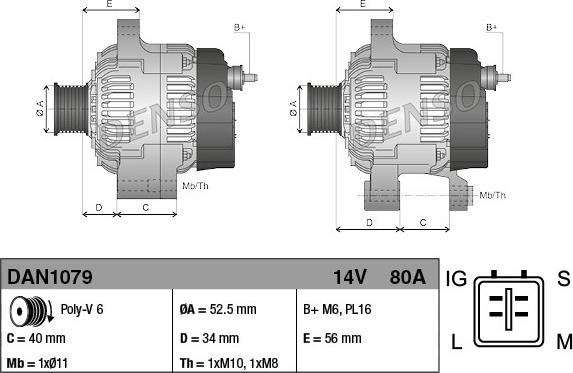 Denso DAN1079 - Ģenerators autodraugiem.lv