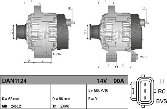 Denso DAN1124 - Ģenerators autodraugiem.lv