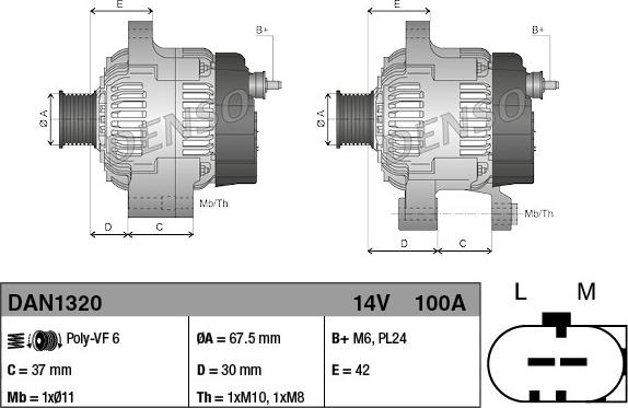 Denso DAN1320 - Ģenerators autodraugiem.lv