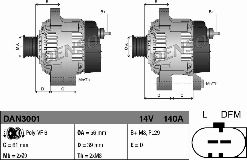 Denso DAN3001 - Ģenerators autodraugiem.lv