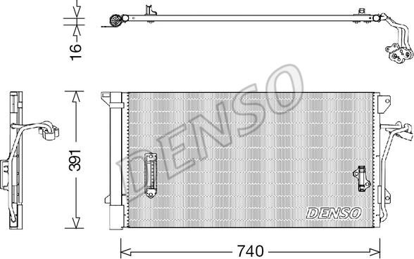 Denso DCN02027 - Kondensators, Gaisa kond. sistēma autodraugiem.lv