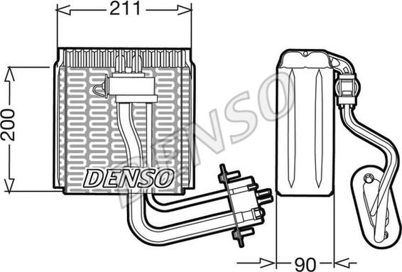 Denso DEV12002 - Iztvaikotājs, Gaisa kondicionēšanas sistēma autodraugiem.lv