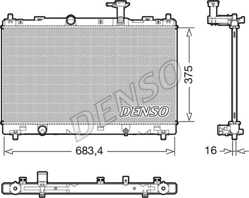 Denso DRM47038 - Radiators, Motora dzesēšanas sistēma autodraugiem.lv