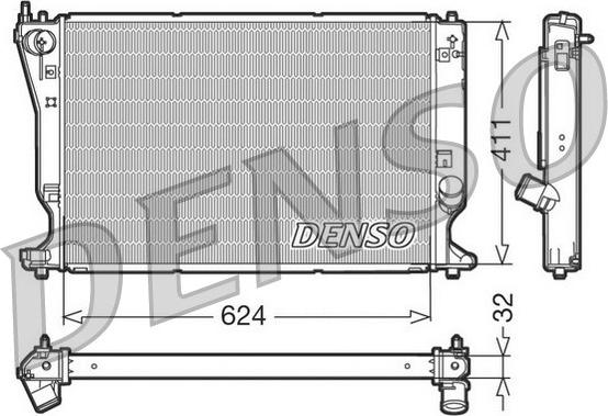 Denso DRM50032 - Radiators, Motora dzesēšanas sistēma autodraugiem.lv