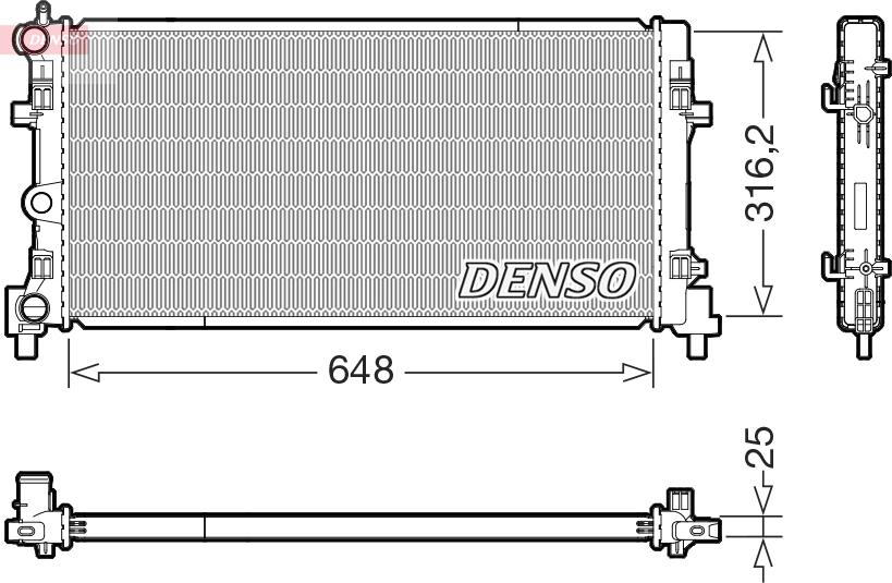 Denso DRM02045 - Radiators, Motora dzesēšanas sistēma autodraugiem.lv