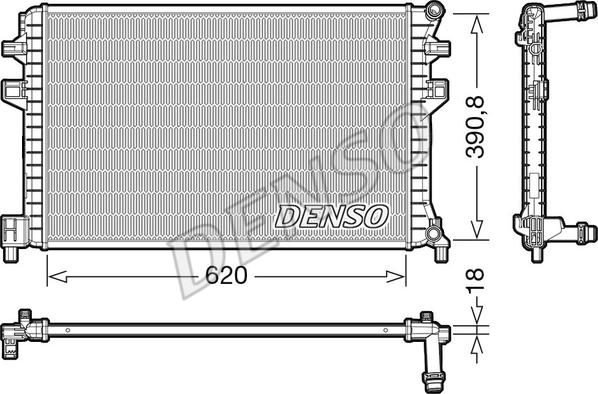 Denso DRM02018 - Radiators, Motora dzesēšanas sistēma autodraugiem.lv