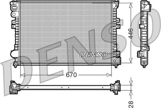 Denso DRM07050 - Radiators, Motora dzesēšanas sistēma autodraugiem.lv