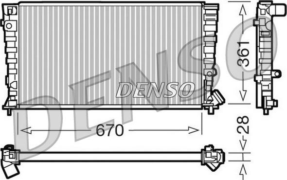 Denso DRM07030 - Radiators, Motora dzesēšanas sistēma autodraugiem.lv