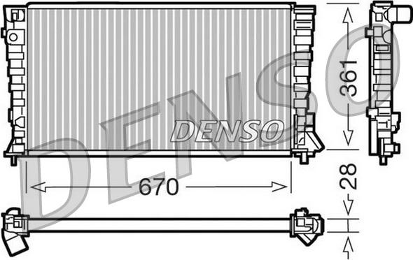 Denso DRM07020 - Radiators, Motora dzesēšanas sistēma autodraugiem.lv