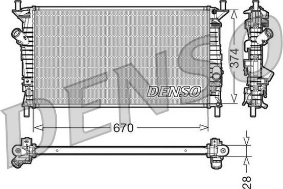 Denso DRM10074 - Radiators, Motora dzesēšanas sistēma autodraugiem.lv