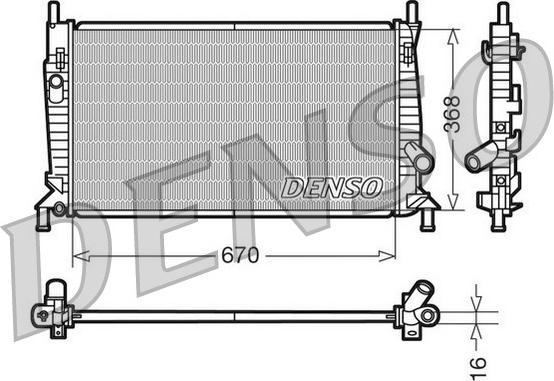 Denso DRM10075 - Radiators, Motora dzesēšanas sistēma autodraugiem.lv