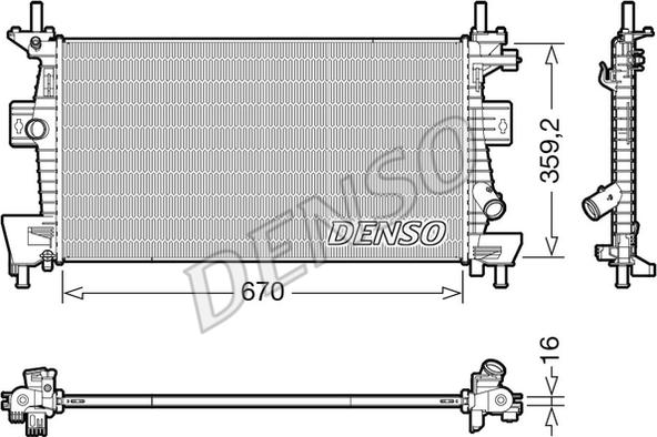 Denso DRM10114 - Radiators, Motora dzesēšanas sistēma autodraugiem.lv