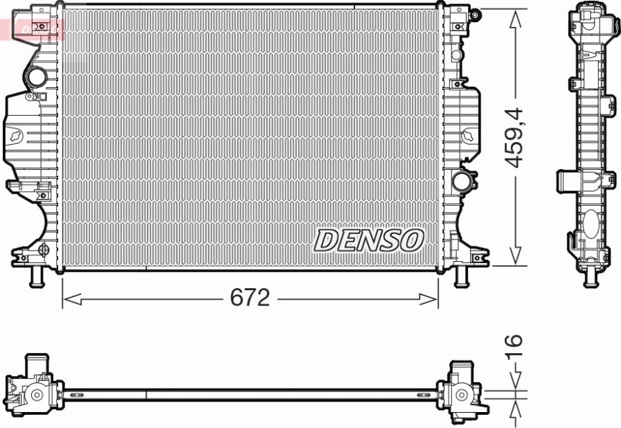 Denso DRM10121 - Radiators, Motora dzesēšanas sistēma autodraugiem.lv