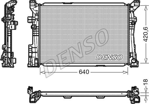 Denso DRM17096 - Radiators, Motora dzesēšanas sistēma autodraugiem.lv
