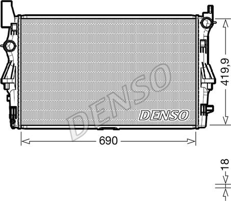 Denso DRM17114 - Radiators, Motora dzesēšanas sistēma autodraugiem.lv