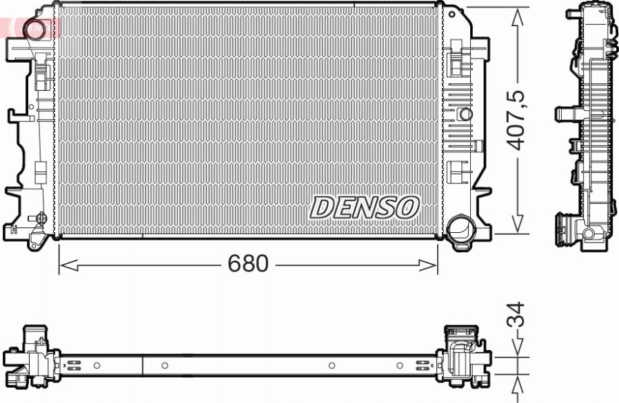 Denso DRM17117 - Radiators, Motora dzesēšanas sistēma autodraugiem.lv